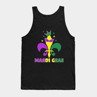 Mardi Gras Fleur De Lis Mask Tank Top